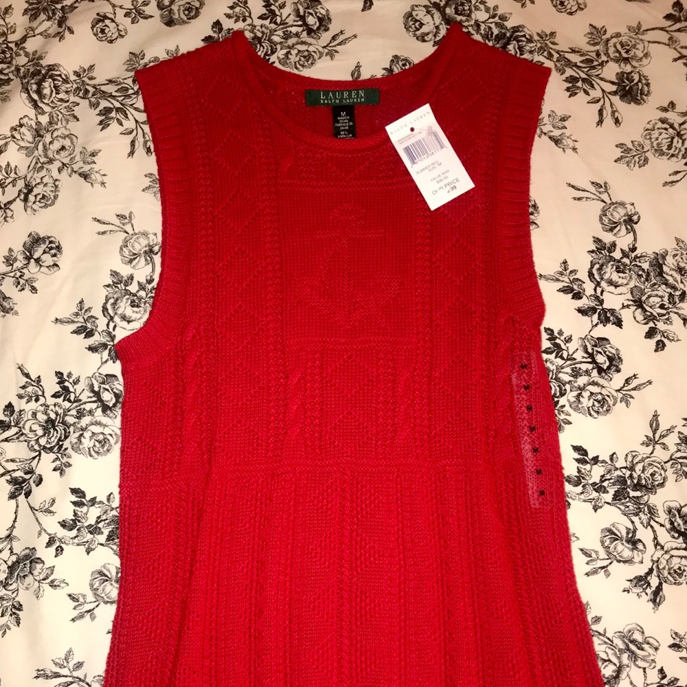 Ralph Lauren Summer Red Knit Top